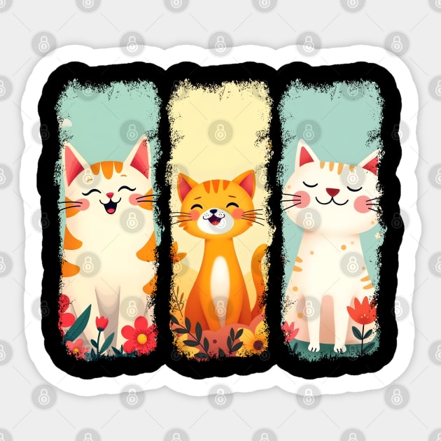 Adorable Happy Cats Sticker by Champanie's Store